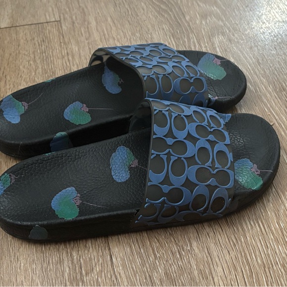 Coach Shoes - Kids Blue Slide Sandals